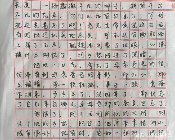 高二学霸的一等奖作文,单凭这字迹就能够赢得评委老师的“芳心” 4