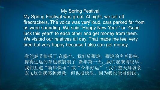 我的春节英语作文