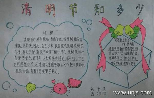 2020最新快乐的传统节日清明节手抄报 1