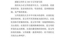 感恩父母 感谢爸妈400字作文
