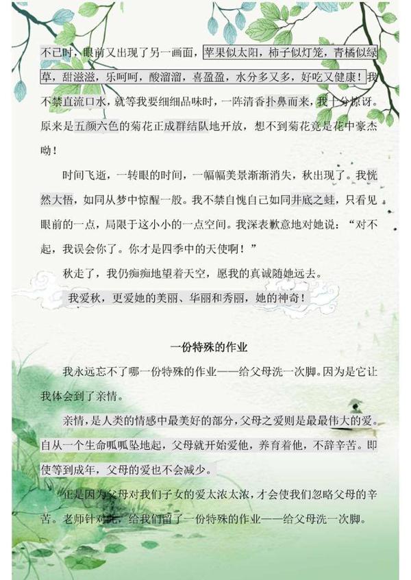 语文老师整理:小学满分作文集锦!非常值得学习,务必打印收藏好 2