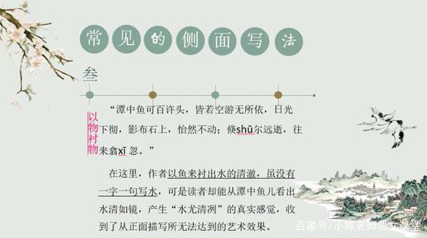 语文作文如何进行侧面描写及阅读理解训练之侧面描写的作用 7