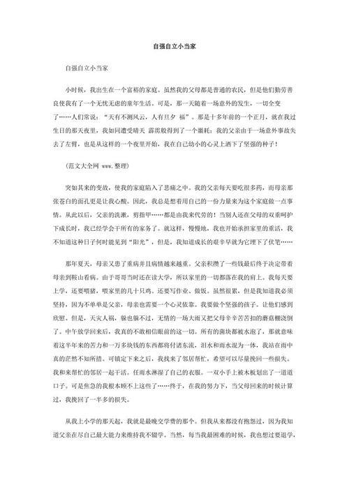 今天我是小当家作文
