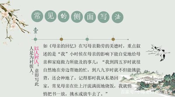语文作文如何进行侧面描写及阅读理解训练之侧面描写的作用 4