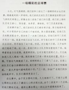 关于足球赛作文