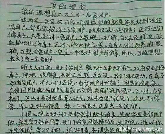 孩子的“理想”有些奇葩,但作文字迹工整,老师也羡慕不已! 4
