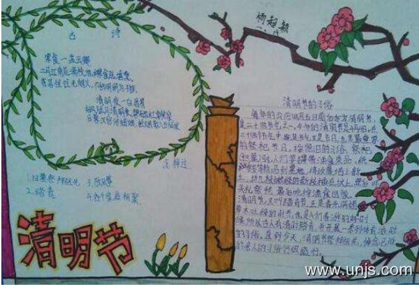 2020年快乐的传统节日清明节手抄报 2