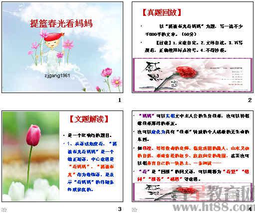 2007年安徽高考满分作文：提篮春光看妈妈（7）_900字