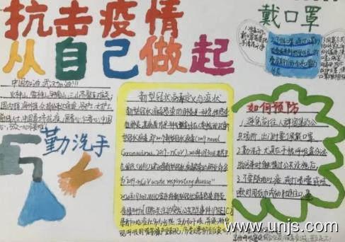 2020年携手同心共抗疫情的手抄报 1