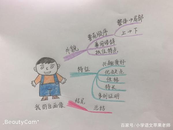 思维导图学作文：《我的自画像》，三招让你一学就会
