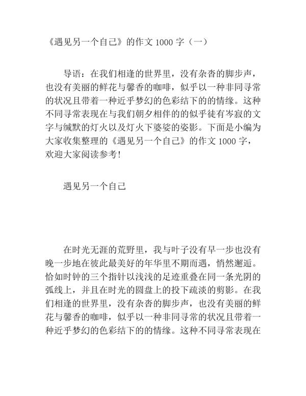 遇见另一个自己 关于友情的作文800字