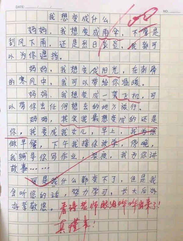 小学生满分作文，看哭了妈妈，感动了爸爸，网友：灵魂级写手 2