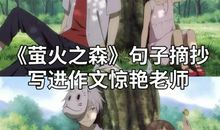 《萤火之森》里面的美句，大家可以收藏起来，运用到作文里哦！