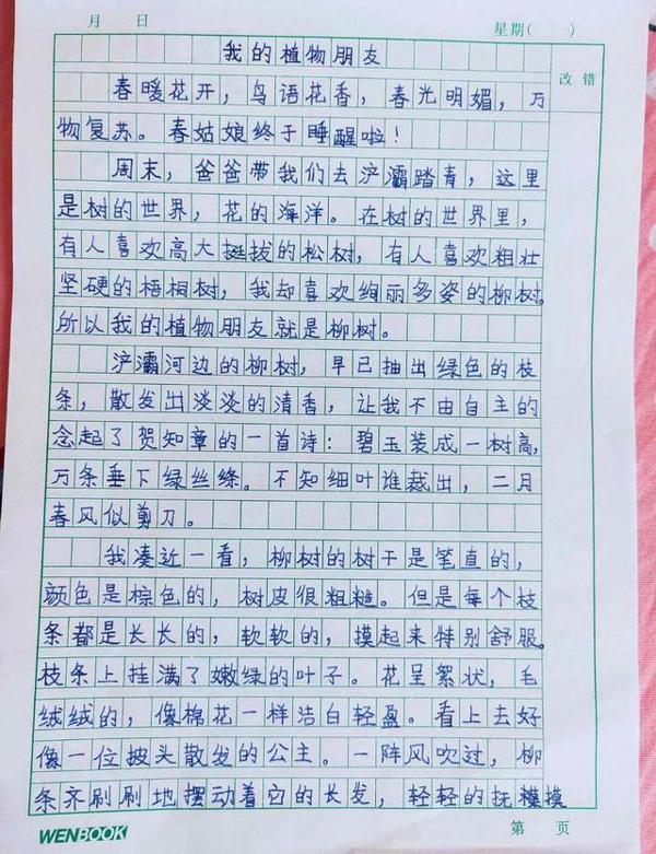三年级学生的优秀作文,写出了“印刷体”,让人眼前一亮 3