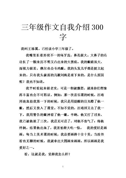 我的产品说明书 自我介绍作文300字