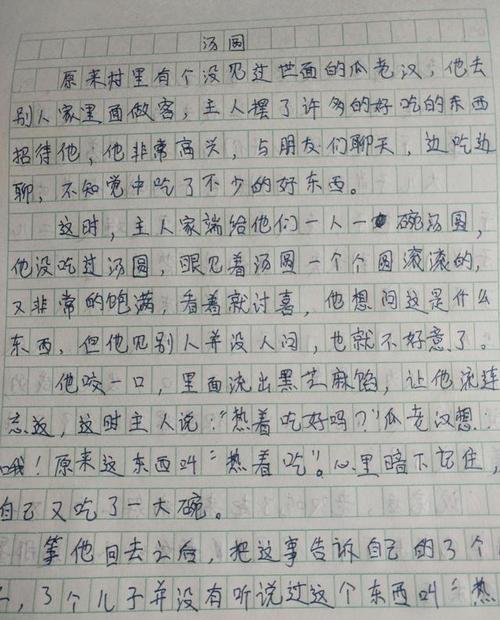 勺子与汤圆的故事 四年级想象作文800字