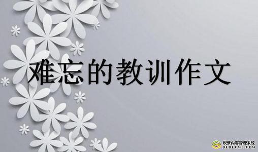 难忘的教训 一次深刻的教训700字作文
