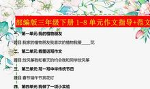 部编版：三年级下册1-8单元作文指导+范文，建议统统都吃透！收藏