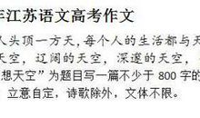 2007年江苏高考优秀作文：怀想天空（1）_800字