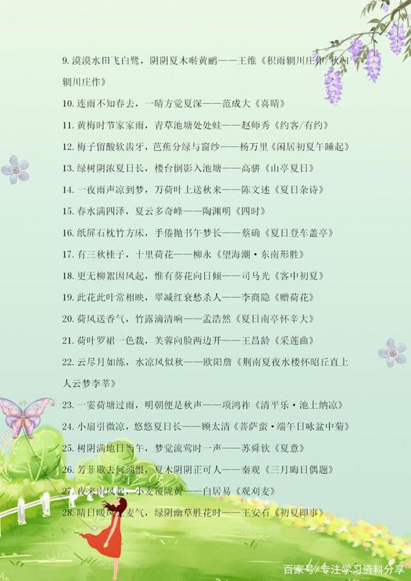 小学语文写作必备:描写夏天的作文素材,孩子积累好,作文分数高 6