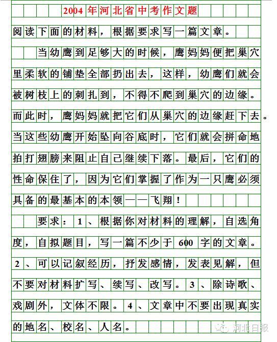 刚刚揭晓！河北2019年中考作文题出炉！你会怎么写？（附历届中考作文题） 17
