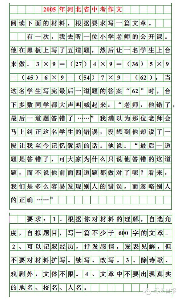 刚刚揭晓！河北2019年中考作文题出炉！你会怎么写？（附历届中考作文题） 16