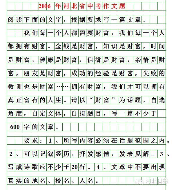 刚刚揭晓！河北2019年中考作文题出炉！你会怎么写？（附历届中考作文题） 15