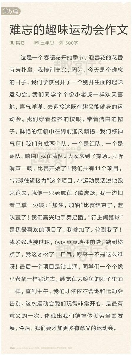 难忘的运动会-小学写事作文400字