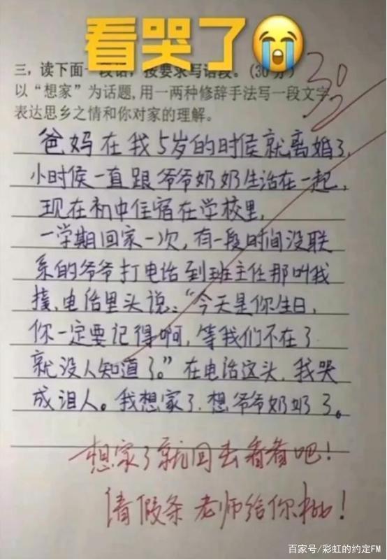 小学生满分作文《孤独》:网友给老师的评语打了100分 1