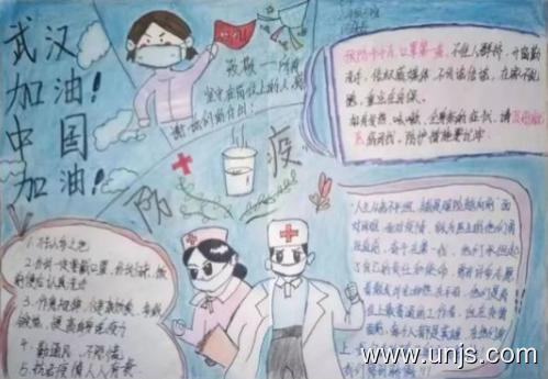 2020年抗疫情的手抄报图片 1