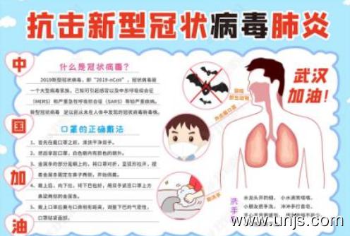 2020年抗击疫情从我做起手抄报 1