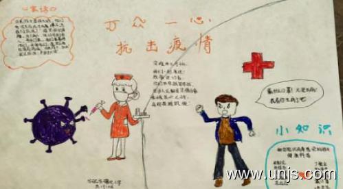 2020抗击新型病毒武汉加油手抄报 2