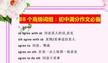初中英语常考高级词组汇总，认认真真背熟，放进作文里很亮眼！