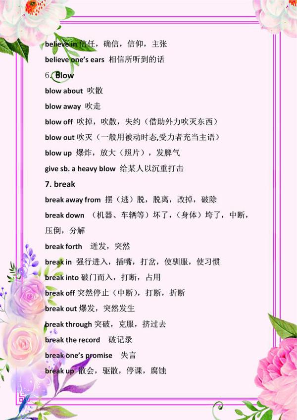 初中英语常考高级词组汇总,认认真真背熟,放进作文里很亮眼! 3