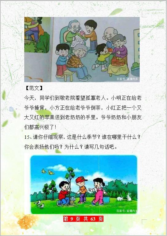 一年级看图写话(60篇),打印每天练,从此作文“一分不扣”! 8