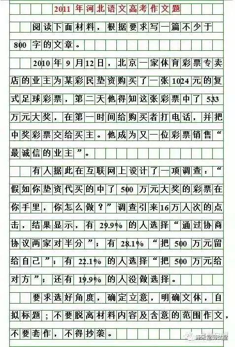 刚刚，2019河北高考作文题出来！你会怎么写？（附历年高考作文） 11