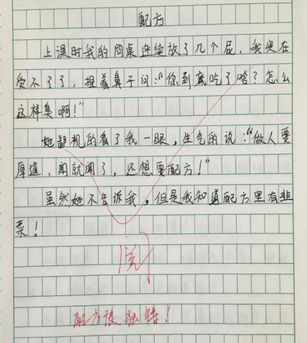 小学生作文《配方》火了,学生间的对话太逗,老师:配方和独特 1
