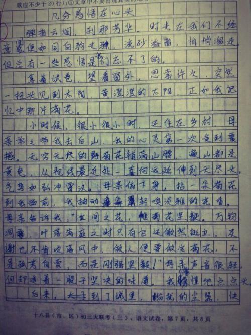 教室里的倒计时 初中写事作文600字