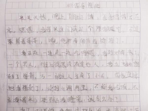 广东教育平台菁童 小学生作文《被害妄想症》走红