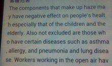 我对雾霾的看法英语作文