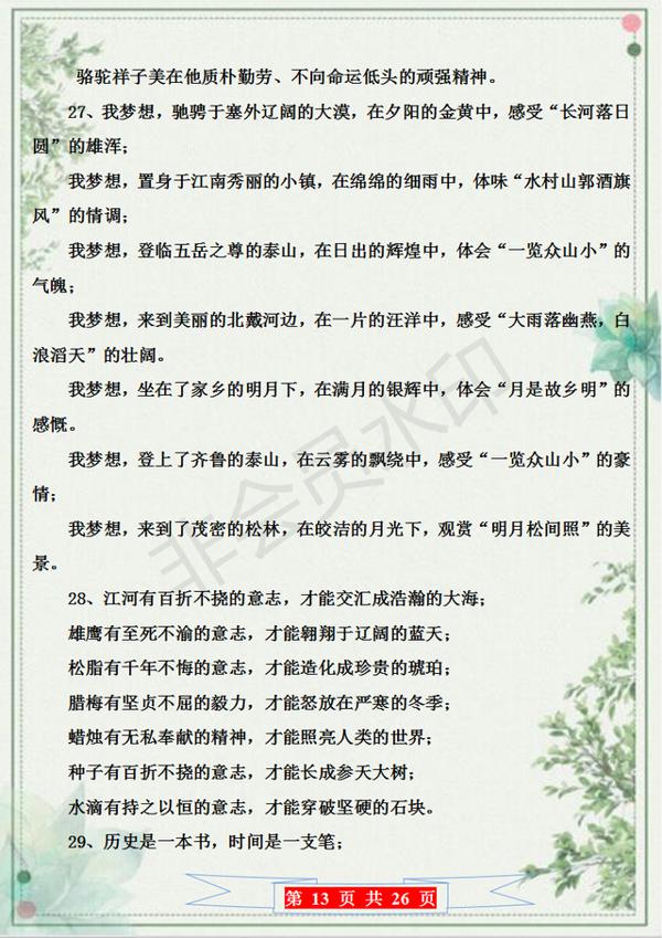 《朗读者》董卿:100例超精美仿写练习,作文篇篇满分远离补习班 12