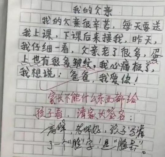 宝爸看了儿子的作文尴尬不已,老师:不能什么东西都给孩子看!