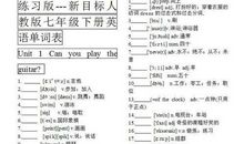 5七年级英语下册Unit 5单词表附音标