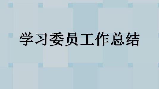 有关学习委员年度工作总结4篇