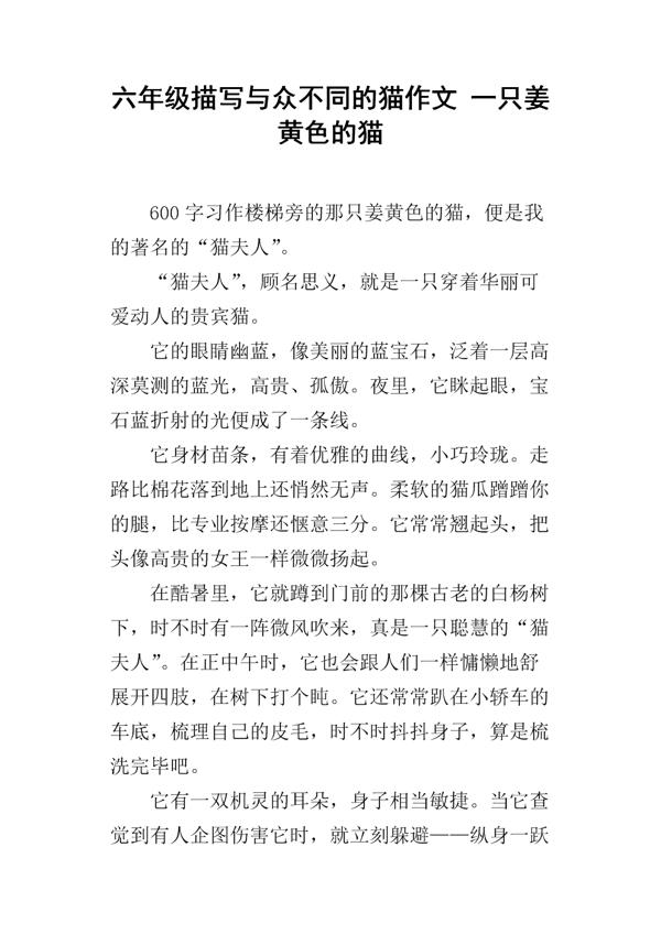 写与众不同的我作文