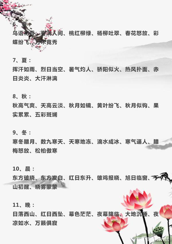 小学语文:写作常用好词、佳句、好段分类汇总,孩子作文提升有方 1