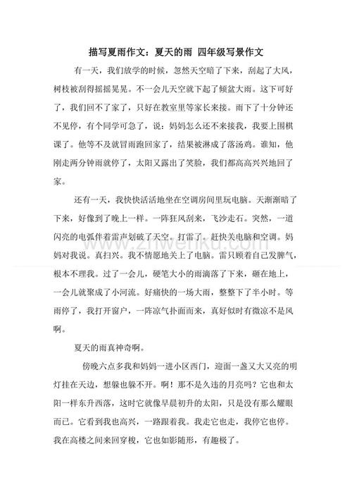 初三写景作文：夏天的雨（六）_700字