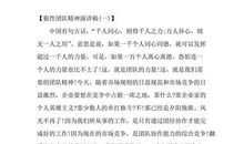 【精华】团队精神演讲稿锦集五篇