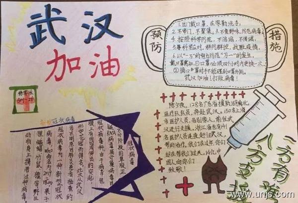 抗击疫情武汉加油手抄报 1