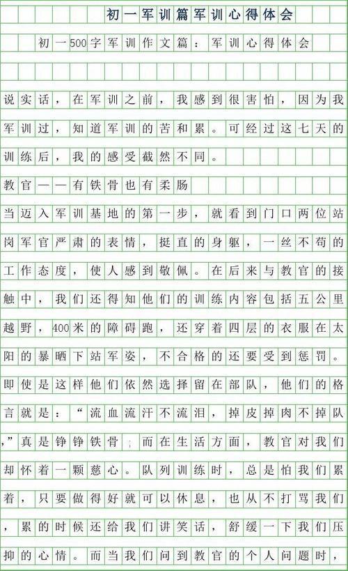 军训总结 五年级军训作文500字